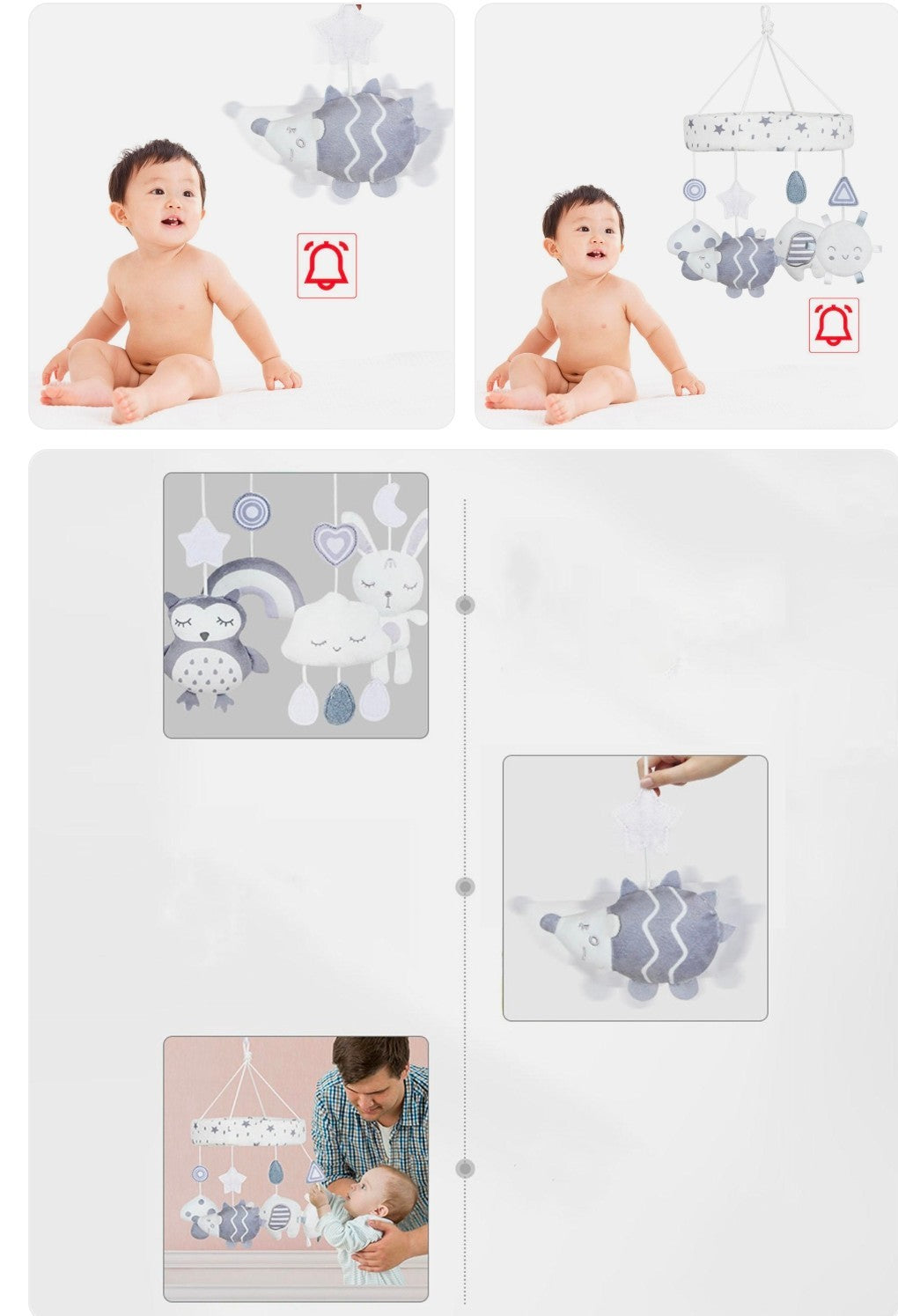 Baby Crib Musical Mobile stand hang animals