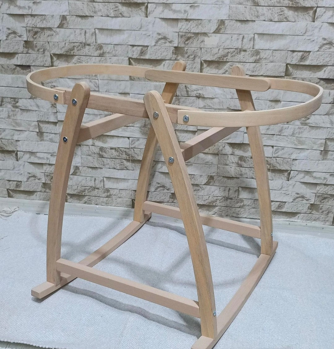 Woven basket with stand-Grey/Brown/White