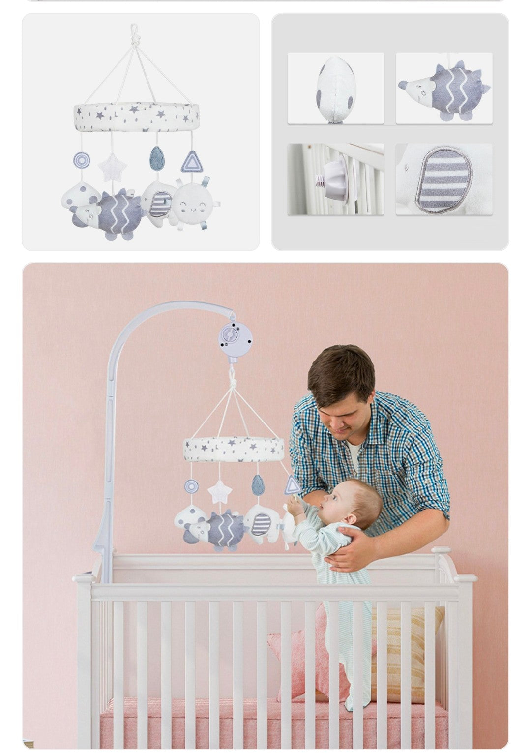 Baby Crib Musical Mobile stand hang animals