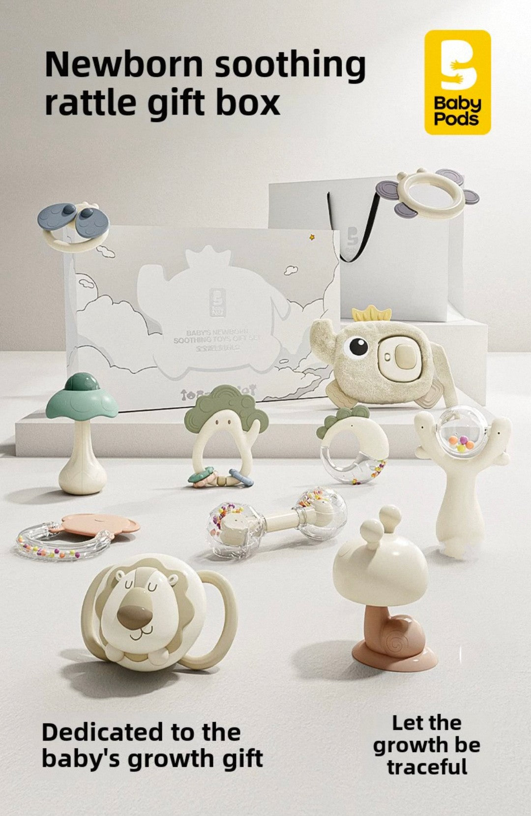 Baby newborn soothing toys gift set box-11pcs