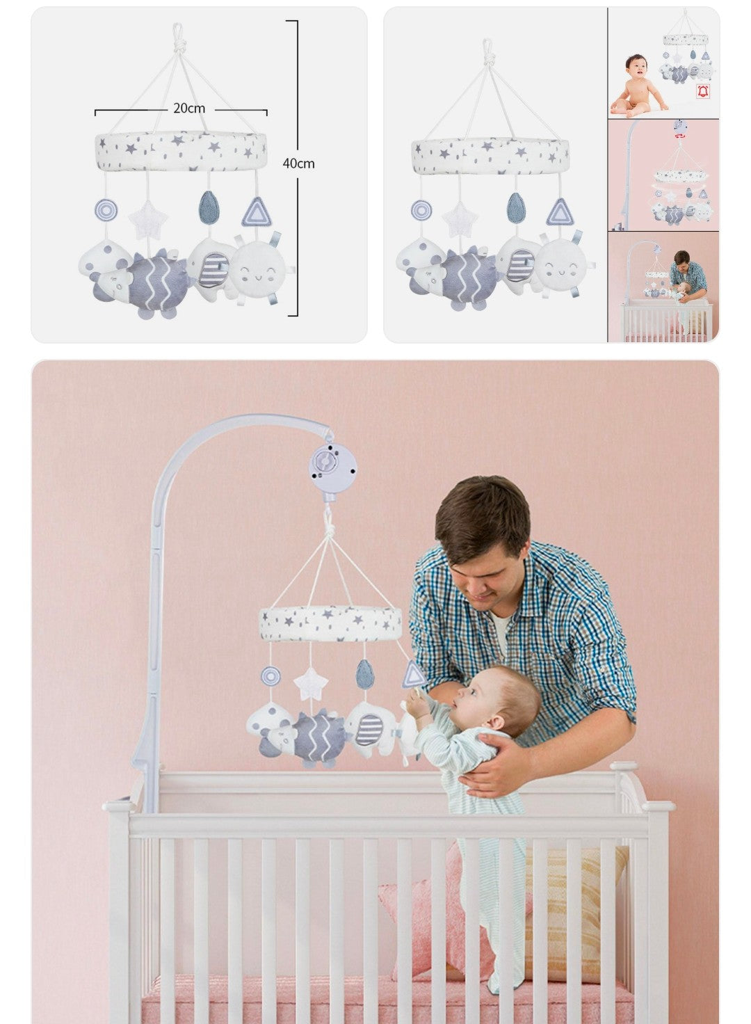 Baby Crib Musical Mobile stand hang animals