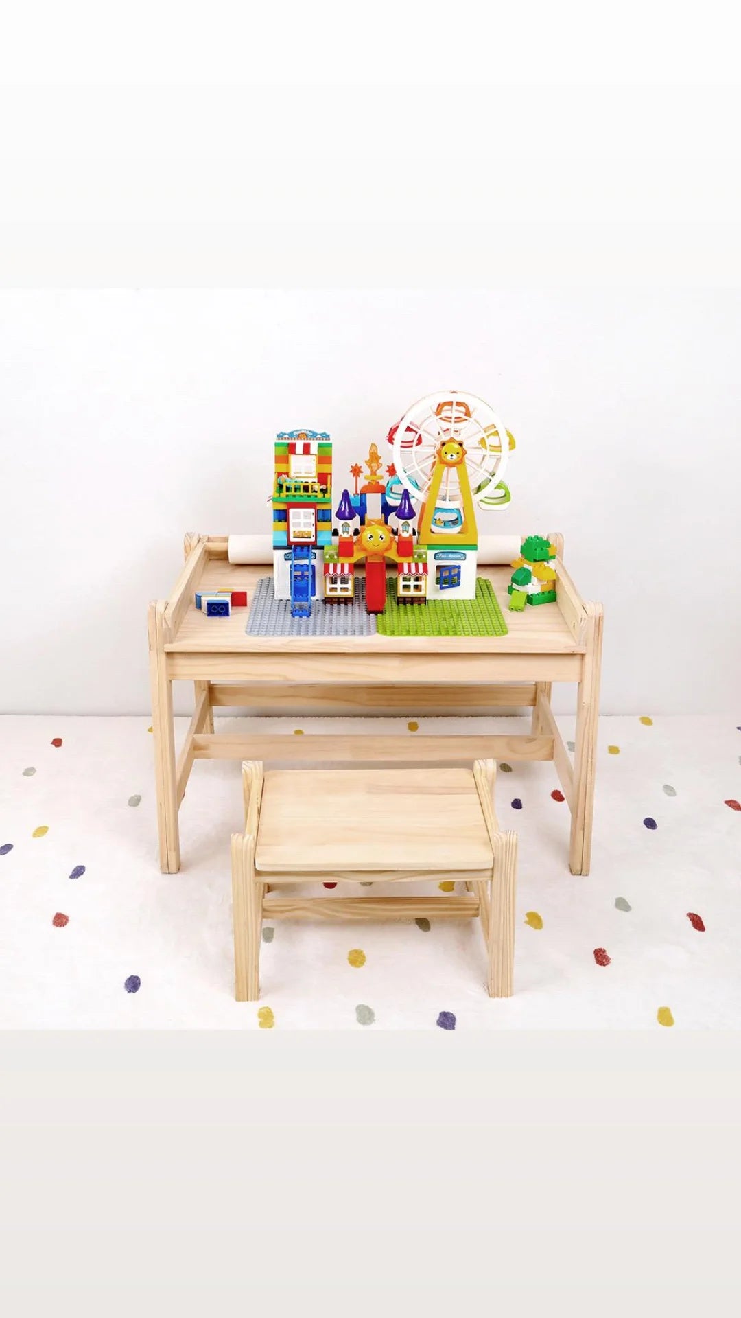 Wooden Table+Stool