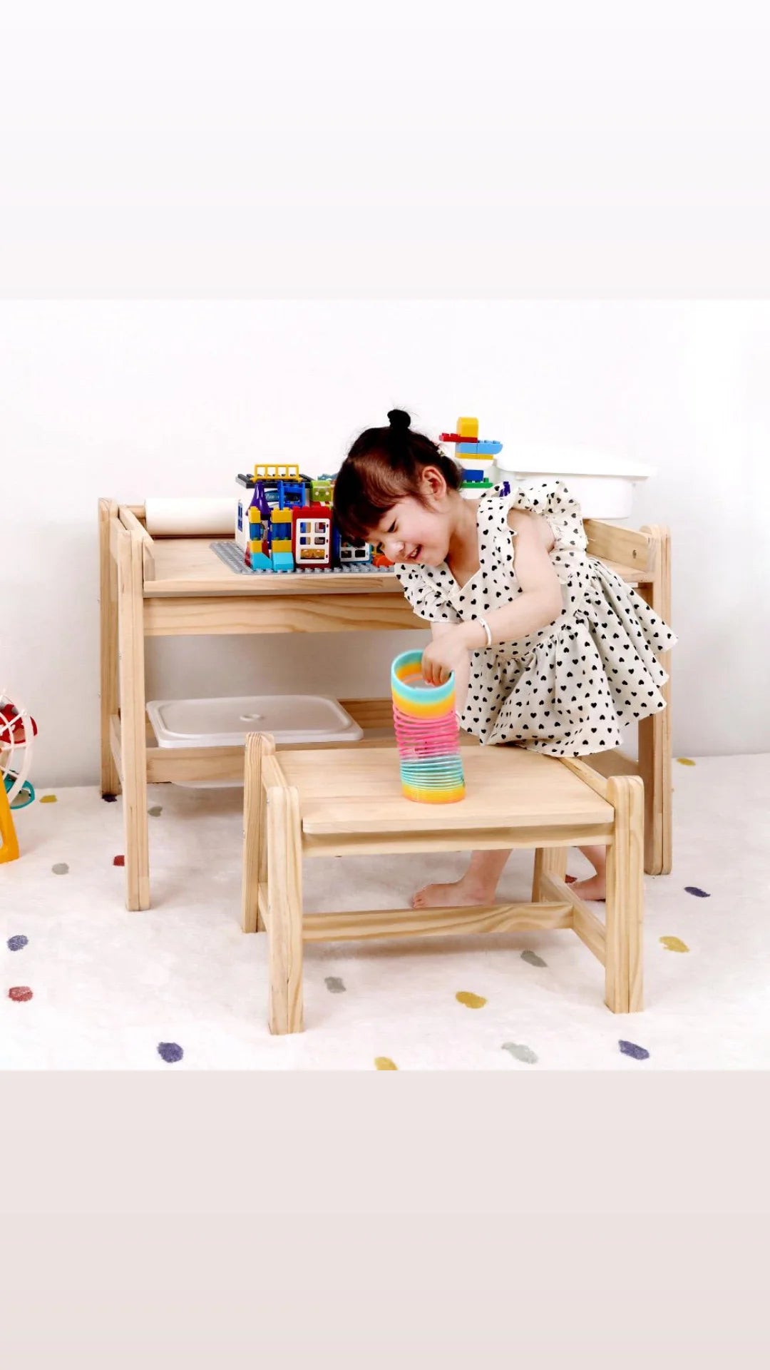 Wooden Table+Stool
