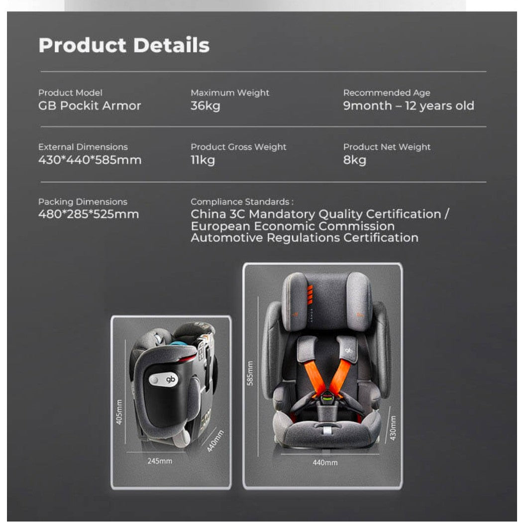 GB Pockit Armor car seat