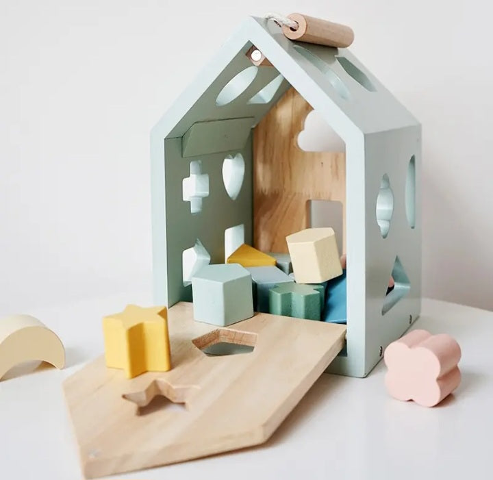 Wooden Toy Blocks House