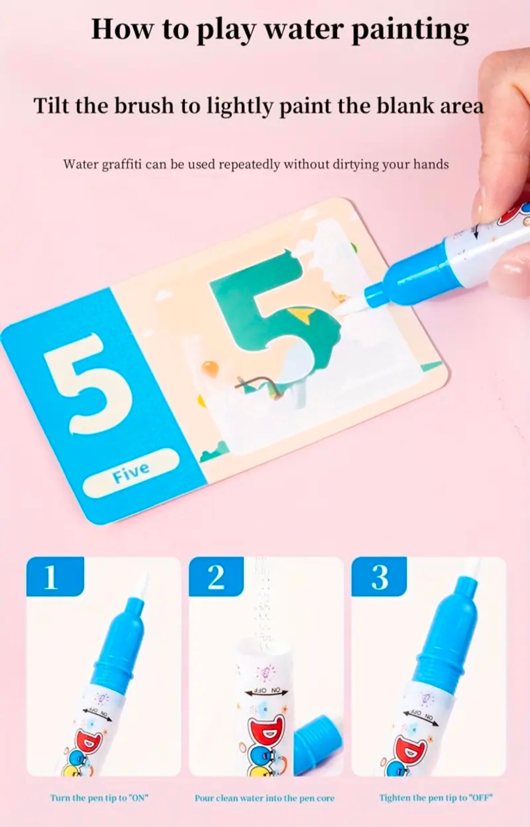 Magic water painting sticker