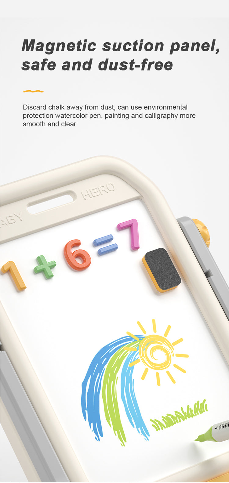 Cute Mini Educational Toy Erasable Fordable Painting Magnetic Drawing White Board for kids