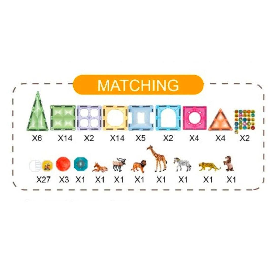 Light Magnetic Tiles 89pcs