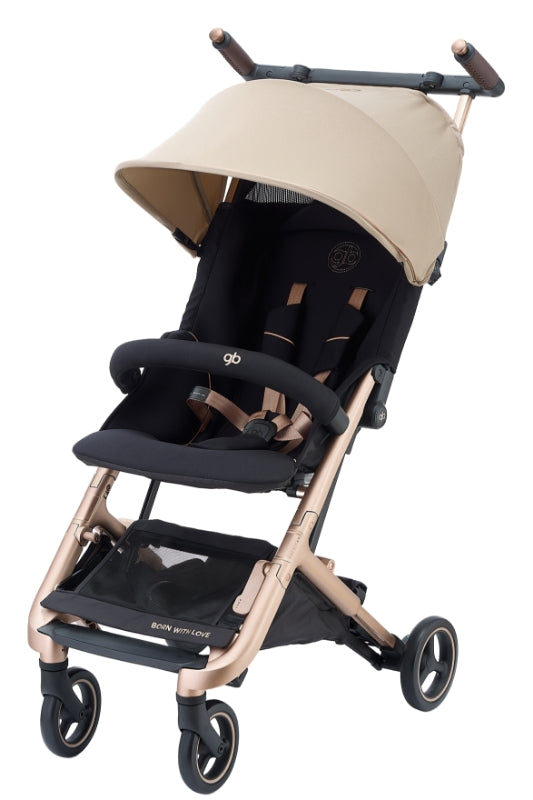 GB Pockit go baby strollers-Velvet Black&Vanilla beige