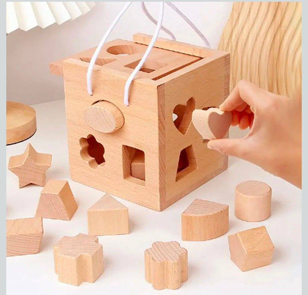 Wooden shape sorter