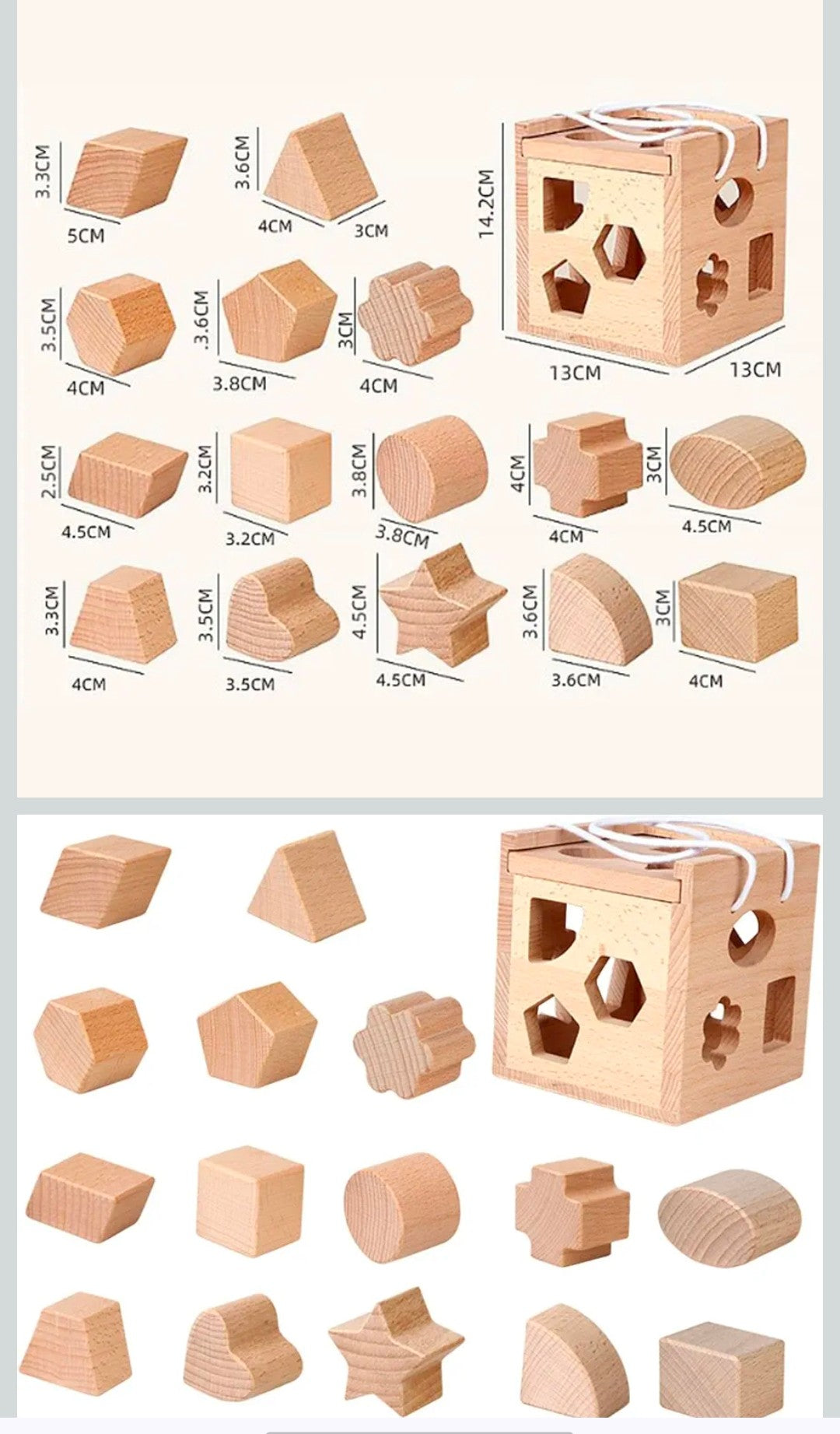 Wooden shape sorter