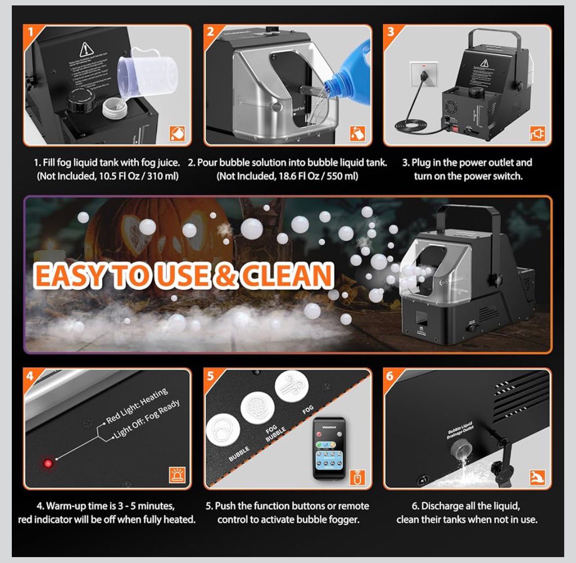 3in1 Fog Bubble Machine