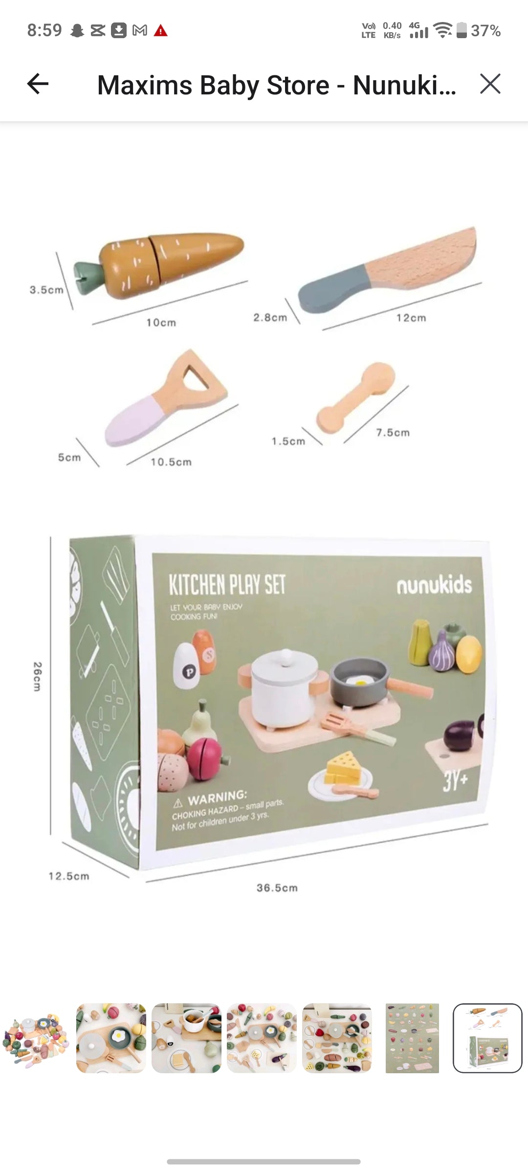Nunukids kitchen play set ages 3Y+