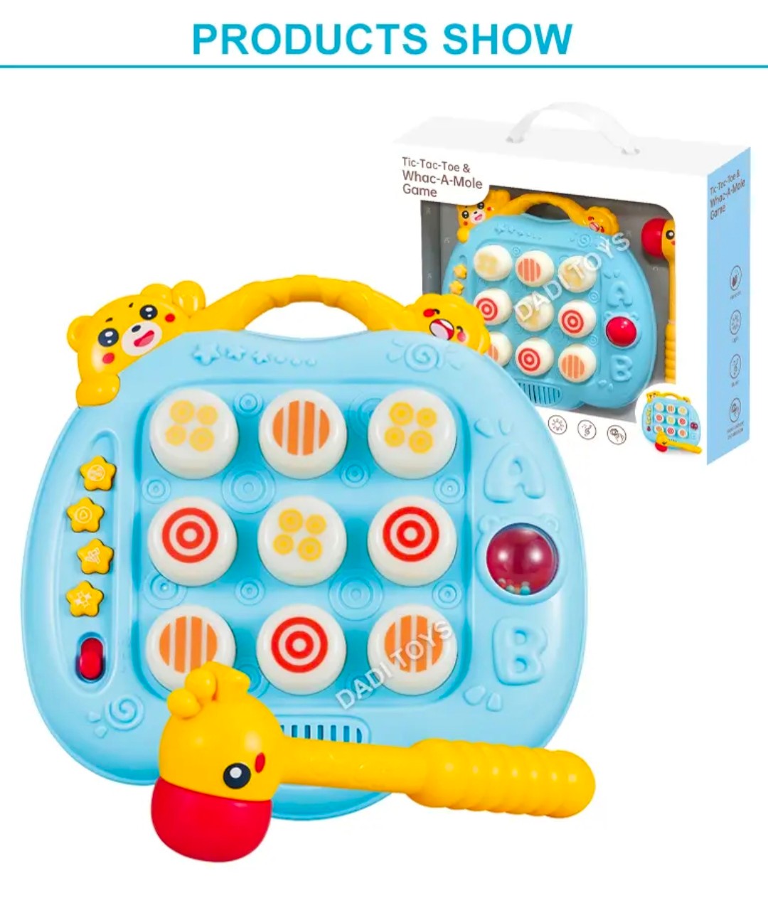 Tic-Tac-Toe & Whack-A-Mole Game-Age-19m+